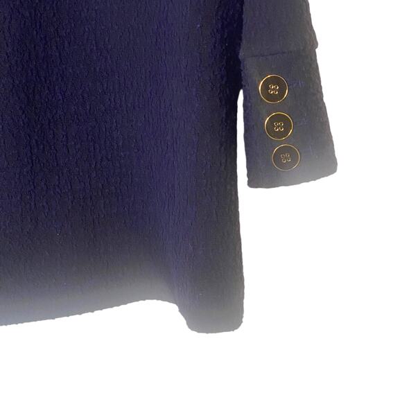 J. McLaughlin Prima Mock Neck Black & Blue Cardigan 3/4 Sleeve Women's Small - Picture 8 of 13